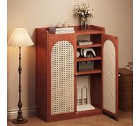 HARELA Armario de Almacenamiento para Router WiFi, Caja de Almacenamiento para Router módem de pie, Almacenamiento Invisible, para hogar y Oficina(Reddish Brown,38.2x23.2x9.8in)