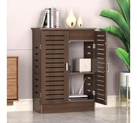 HARELA Armario de Almacenamiento para Router WiFi, Caja de Almacenamiento para Router módem de pie, Almacenamiento Invisible, Laterales ahuecados, Gran Capacidad(Brown,23.6x27.6x11.8in)