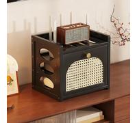 HARELA Armario de Almacenamiento para Router WiFi, Caja de Almacenamiento para Router módem de pie, Caja de Almacenamiento para Router inalámbrico WiFi para Oficina y hogar(Black,12x7.9x11in)