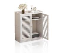 HARELA Armario de Almacenamiento para Router WiFi, Gabinete de Almacenamiento Multimedia para el hogar, Regleta de enchufes y Organizador de Cables Ocultos(White,67cm/26.4in)