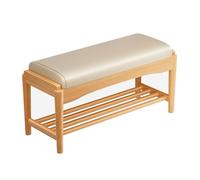 HARELA Banco de Almacenamiento de Zapatos de Madera Maciza para Entrada, Banco para Entrada con Espacio para Guardar Zapatos, para Entrada, Dormitorio, Pasillo, Sala de Estar(Grey,80cm/31.5in)