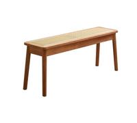 HARELA Banco de Comedor Madera Banco de Rattan, Banco de Comedor de Madera Maciza, Banco de Cama, Banco de Madera, rústico, decoración del hogar, para Dormitorio, Entrada, Comedor(Cherry,160cm/63in)