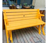 HARELA Banco De Jardín Moderno para Dos Personas, Banco De Jardín De Exterior, Banco De Patio De Jardín De Madera, Abierto A Convertirse En Una Combinación De Mesa Y Silla, Banco For Exterior(Yellow)
