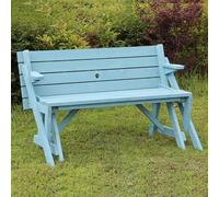 HARELA Banco De Jardín Moderno para Dos Personas, Banco De Jardín De Exterior, Banco De Patio De Jardín De Madera, Abierto A Convertirse En Una Combinación De Mesa Y Silla, Banco For Exterior(Blue)