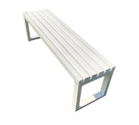 HARELA Banco De Parque De Metal para Exteriores, Banco De Jardín Banco Al Aire Libre, Banco De Porche Delantero Sin Respaldo Fuera De Banco, para Parque De Césped O Terraza(White,120cm/47.2in)
