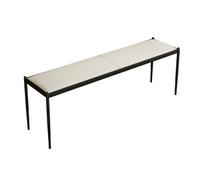HARELA Banco tapizado para la Entrada, Banco de Comedor con Estructura de Metal, Bancos de Cocina, Banco para el Final de la Cama, para Salón, Recibidor y Dormitorio(Off-White,140cm/55.1in)