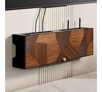 HARELA Caja Oculta para Router WiFi, Armario de Almacenamiento para Router WiFi, Ocultador de Caja WiFi de Pared, Regleta de enchufes y Organizador de Cables Ocultos(60x12x20cm/23.6x4.7x7.9in)