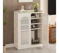 HARELA Caja Oculta para Router WiFi, Gabinete de Almacenamiento Multimedia para el hogar, Almacenamiento Invisible, para el hogar y la Oficina(White B,38.2x23.2x9.8in)