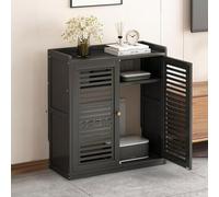 HARELA Caja Oculta para Router WiFi, Gabinete de Almacenamiento Multimedia para el hogar, Almacenamiento Invisible, para el hogar y la Oficina(Black A,26.4x23.2x9.8in)