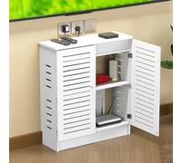 HARELA Caja Oculta para Router WiFi, Gabinete de Almacenamiento Multimedia para el hogar, Regleta de enchufes y Organizador de Cables Ocultos, para hogar y Oficina(60x70x25cm/23.6x27.6x9.8in)