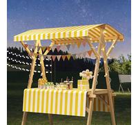 HARELA Carrito de Comida Callejera de Madera, Genérico Puesto de Mercado con toldo, Puestos Plegables for ferias de artesanías, para Puestos Callejeros, Ferias De Artesanía(Yellow A,120cm/47.2in)