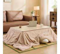 HARELA con Calentador Y Manta, Mesa De Tatami Caliente, Mesa Calefactora Japonesa Kotatsu, Mesa de Centro de Invierno para Salón Cocina Dormitorio Oficina Balcón(Beige,120x80cm/47.2x31.5in)