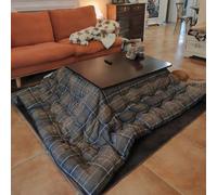 HARELA con Calentador Y Manta Mesa De Tatami Caliente, Mesas Calefactora Japonesa Kotatsu, Mesa de Calefacción Interior Invierno para Salón Balcón Cocina(Brown,75x75cm/29.5x29.5in)