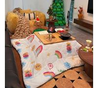 HARELA con Calentador Y Manta Mesa De Tatami Caliente, Mesas Calefactora Japonesa Kotatsu, Mesa de Calefacción Interior Invierno para Salón Balcón Cocina(White,75x75cm/29.5x29.5in)