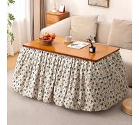 HARELA Conjunto de Mesa Kotatsu Japonesa con Calefactor y Manta, Mesa calefactora Plegable de bambú, Escritorio con calefacción Estilo japonés para Sala(Dark Brown,150cm/59in)