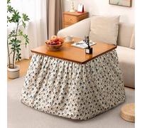 HARELA Conjunto de Mesa Kotatsu Japonesa con Calefactor y Manta, Mesa calefactora Plegable de bambú, Escritorio con calefacción Estilo japonés para Sala(Dark Brown,70cm/27.6in)