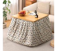 HARELA Conjunto de Mesa Kotatsu Japonesa con Calefactor y Manta, Mesa calefactora Plegable de bambú, Escritorio con calefacción Estilo japonés para Sala(Light Brown,80cm/31.5in)