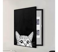 HARELA Cubierta para Caja de medidor eléctrico, Cubierta Decorativa para Caja de fusibles, Caja de interruptores Creativa Decorativa para Sala de Estar y Oficina(Black C,50x70cm/19.7x27.6in)