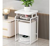 HARELA Gabinete de Soporte para Aspiradora Robot, Armario de Almacenamiento Al Vacío Robot con Ruedas, Estante de Almacenamiento para Doméstico(White,60x85cm/23.6x33.5in)