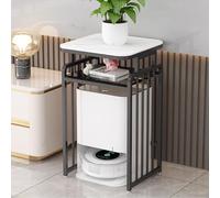 HARELA Gabinete de Soporte para Aspiradora Robot, Armario de Almacenamiento Al Vacío Robot con Ruedas, Estante de Almacenamiento para Doméstico(Black B,60x85cm/23.6x33.5in)