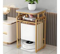 HARELA Gabinete de Soporte para Aspiradora Robot, Armario de Almacenamiento Al Vacío Robot con Ruedas, Estante de Almacenamiento para Doméstico(Gold B,60x85cm/23.6x33.5in)