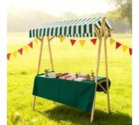 HARELA Genérico Puesto De Mercado con Toldo, Carrito de Comida callejera de Madera, Puestos Plegables, para Venta De Alimentos para Puestos Callejeros, Ferias De Artesanía(Green C,120cm/47.2in)