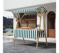 HARELA Genérico Puesto de Mercado con Toldo, Carrito de Comida callejera de Madera, Puestos Plegables for ferias de artesanías, para Puestos Callejeros, Ferias De Artesanía(Green A,120cm/47.2in)