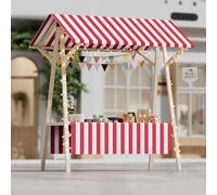 HARELA Genérico Puesto De Mercado con Toldo, Carrito De Vendedor De Comida, Puestos Plegables, para Venta De Alimentos, para Puestos Callejeros, Ferias De Artesanía(Red A,120cm/47.2in)