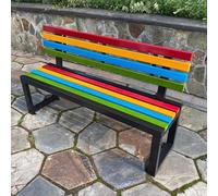 HARELA Grand Patio Banco De Jardín, Garden Bench para 2-3 Personas, Banco De Madera con Respaldo, Banco para Patio Terraza, Apto para Jardín, Porche, Parque, Balcón, Exterior(Black,100cm/39.4in)