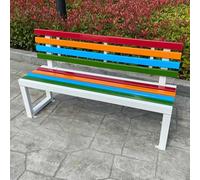 HARELA Grand Patio Banco De Jardín, Garden Bench para 2-3 Personas, Banco De Madera con Respaldo, Banco para Patio Terraza, Apto para Jardín, Porche, Parque, Balcón, Exterior(White,120cm/47.2in)