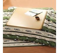 HARELA Juego de Mesa Kotatsu, con Calentador Y Manta, Mesa De Tatami Caliente, Mesa De Calentamiento Interior De Invierno Mesas for Sala de Estar, Dormitorio Y Balcón(Green,80x80cm/31.5x31.5in)