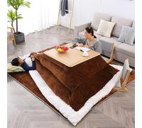 HARELA Mesa Calefactora Japonesa Kotatsu, con Calentador Y Manta, Mesa De Tatami Caliente, Mesas De Calentamiento Interior De Invierno(Brown)