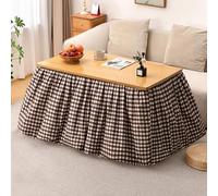 HARELA Mesa calefactora Plegable de bambú con Calefactor y Manta, Mesa Kotatsu de Doble Uso para Las Cuatro Estaciones y Mesa de Centro para Interior/Exterior(Light Brown,150cm/59in)