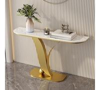 HARELA Mesa Consola con Base metálica, Mesa de Entrada para sofá, mesas de Acento Retro para Pasillo, salón(Gold A,150cm/59in)