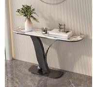 HARELA Mesa Consola con Base metálica, Mesa de Entrada para sofá, mesas de Acento Retro para Pasillo, salón(Black C,100cm/39.4in)