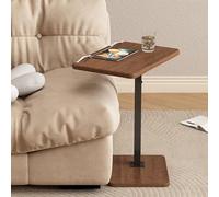 HARELA Mesa de Cama, Mesa Auxiliar en Forma de C Ajustable en Altura, Mesa de Centro Versátil, Mesa de Lactancia, Mesa para portátil, para Oficina, Sala de Estar, Dormitorio(Brown B)