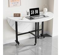 HARELA Mesa de Cocina Plegable, Mesa abatible con 6 Ruedas, Mesas Auxiliar con Alas Abatibles, para Cocina, Comedor y Oficina, Mesa Plegable Que ah(120cm/47in)