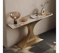 HARELA Mesa de Consola para Recibidor, Mesa de Entrada con Estructura de Metal, Mesa de Sofá Acento para Entrada, Pasillo, Sala de Estar(Gold,100cm/39.4in)