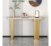 HARELA Mesa de Consola para Recibidor, Mesa de Entrada con Estructura de Metal Sofá de Acento para Entrada, Pasillo, Sala de Estar(Gold A,120cm/47.2in)
