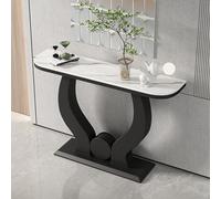 HARELA Mesa de Entrada Industrial, Mesa Consola Estrecha con Estructura de Metal, Mesas Auxiliar para sofá o Pasillo(Black C,100cm/39.4in)