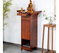 HARELA Mesa De Meditación De Altar con Almacenamiento De Cajones Bambú, Mesa de Altar de Oración Y Puja, Soporte for budistas/casa de té/Espiritual Espacio(66cm/26in)