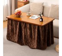 HARELA Mesa Kotatsu de bambú, mesas de calefacción con Calentador y Manta, Mesa Plegable con Estufa de Sala de Estar, Juego de Mesa con Estufa Japonesa(Dark Brown,150cm/59in)