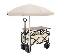 HARELA Móvil de Venta Ambulante de Comida, Puestos Plegables, para Venta De Alimentos, Genérico Puesto De Mercado con Toldo, para Puestos Callejeros, Ferias De Artesanía(Beige,120cm/47.2in)