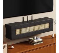 HARELA Ocultador de Caja WiFi de Pared, Armario de Almacenamiento para Router WiFi, Regleta de enchufes y Organizador de Cables Ocultos para hogar y Oficina(Black,23.6x7.9x7.9in)