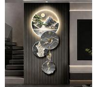 HARELA Reloj de Pared Grande con luz, Hermoso Reloj de Pared con luz LED, Reloj de Pared Decorativo silencioso para Tiendas, oficinas, Salas de Estar(Gray A,100x43cm/39.4x16.9in)
