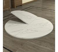 HARELA Tablero de Mesa Redondo Plegable, Mesa de Banquete de Catering, Reemplazo Temporal Tablero para Mesa Portátil Multiusos(White Marble,120cm/47in)