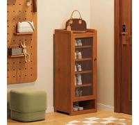 HARELA Zapatero de Bambú con Puertas, Zapatero Entrada Recibidor con Estantes Ajustables Armario Mueble para Pasillo y Sala de Estar(Brown B,92.5cm/36.4in)