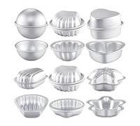 Harewtwy 12 Piezas 6 Formas de FabricacióN de de BañO para Manualidades DIY Bomba de BañO Molde de Prensa para Jabones Hechos A Mano Vela Pastel Hornear