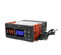 Harewtwy -3018 Termostato Termorregulador con Dos Salidas de Relé y Controlador de Temperatura Digital Dual con Calentador y Enfriador de 12 V