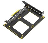 Harewtwy Adaptador Dual U.2 SSD A PCIe 4.0 X8, Compatible con 2 X U.2 SSD o Soft, Sin Función de Divisor PCI-e